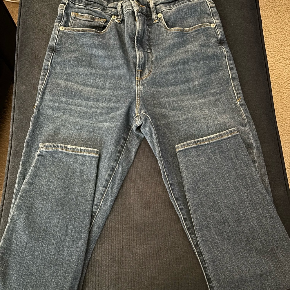 Good American Womens Distressed Blue Jeans